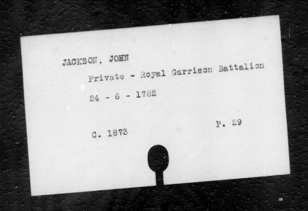 Title: British Military and Naval Records (RG 8, C Series) - INDEX ONLY - Mikan Number: 105012 - Microform: c-11824