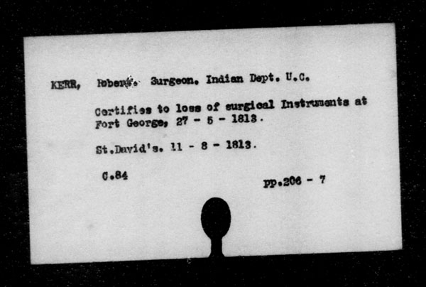 Title: British Military and Naval Records (RG 8, C Series) - INDEX ONLY - Mikan Number: 105012 - Microform: c-11826