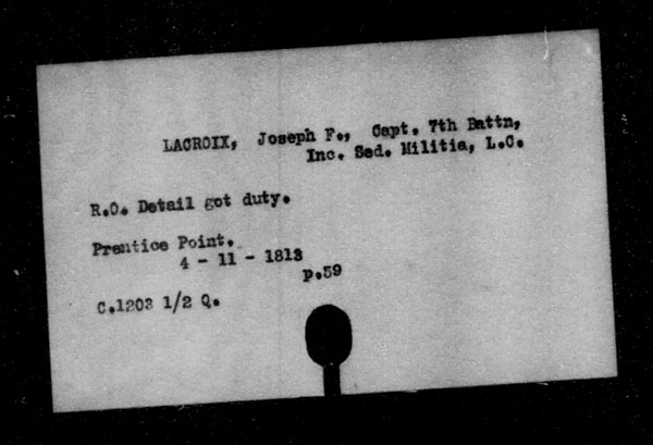 Titre : Archives militaires et navales britanniques (RG 8, srie C) - INDEX SEULEMENT - N d'enregistrement Mikan : 105012 - Microforme : c-11827