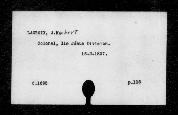 Title: British Military and Naval Records (RG 8, C Series) - INDEX ONLY - Mikan Number: 105012 - Microform: c-11828