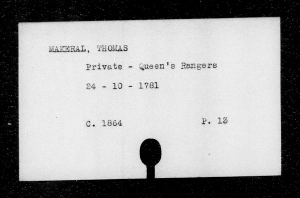 Title: British Military and Naval Records (RG 8, C Series) - INDEX ONLY - Mikan Number: 105012 - Microform: c-11832