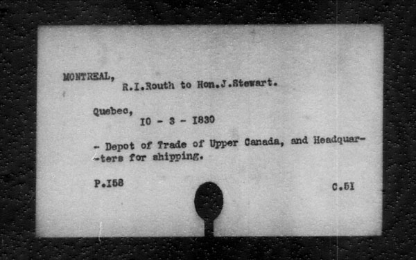 Title: British Military and Naval Records (RG 8, C Series) - INDEX ONLY - Mikan Number: 105012 - Microform: c-11836
