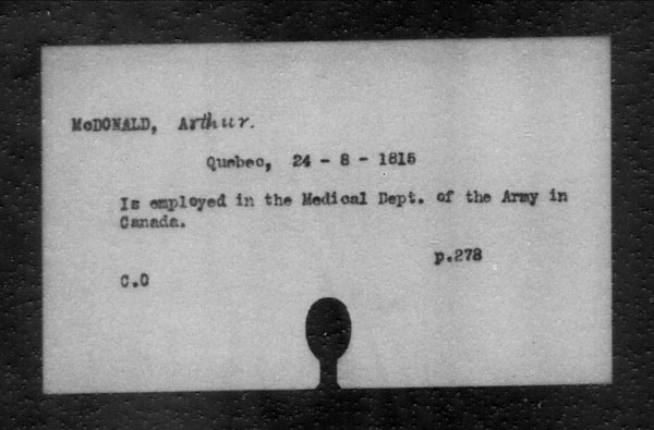 Title: British Military and Naval Records (RG 8, C Series) - INDEX ONLY - Mikan Number: 105012 - Microform: c-11837