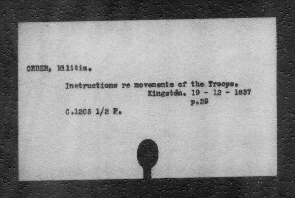 Title: British Military and Naval Records (RG 8, C Series) - INDEX ONLY - Mikan Number: 105012 - Microform: c-11842