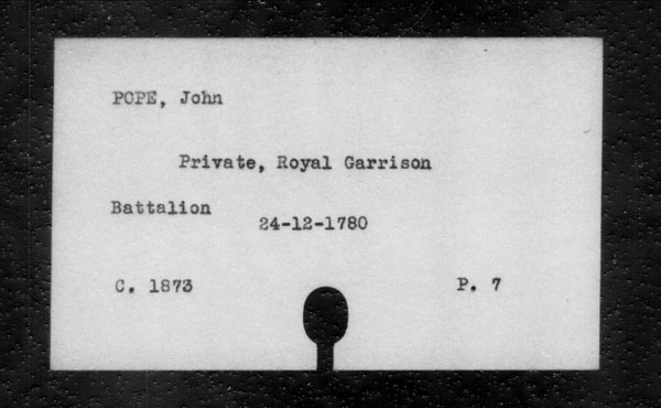 Title: British Military and Naval Records (RG 8, C Series) - INDEX ONLY - Mikan Number: 105012 - Microform: c-11845