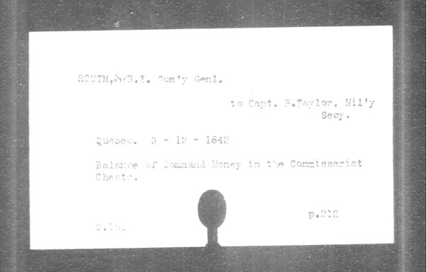 Title: British Military and Naval Records (RG 8, C Series) - INDEX ONLY - Mikan Number: 105012 - Microform: c-11855