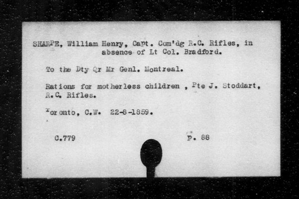 Title: British Military and Naval Records (RG 8, C Series) - INDEX ONLY - Mikan Number: 105012 - Microform: c-11858