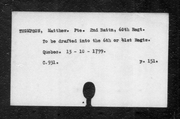 Title: British Military and Naval Records (RG 8, C Series) - INDEX ONLY - Mikan Number: 105012 - Microform: c-11864