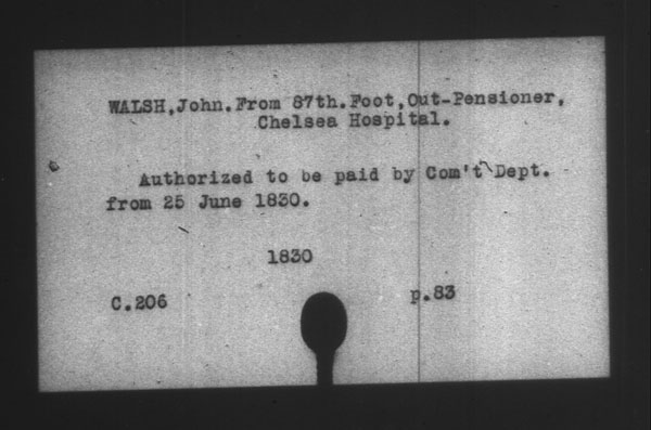 Title: British Military and Naval Records (RG 8, C Series) - INDEX ONLY - Mikan Number: 105012 - Microform: c-11867