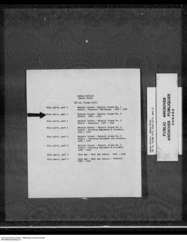 Title: School Files Series - 1879-1953 (RG10) - Mikan Number: 157505 - Microform: c-7914
