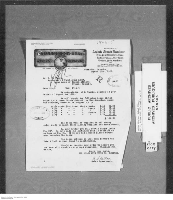 Title: School Files Series - 1879-1953 (RG10) - Mikan Number: 157505 - Microform: c-7917