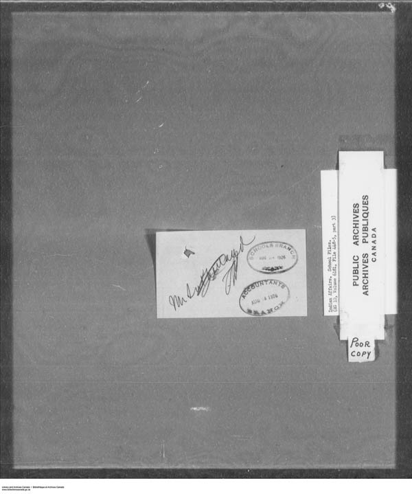 Titre : Srie des dossiers relatifs aux coles - 1879-1953 (RG10) - N d'enregistrement Mikan : 161918 - Microforme : c-7918