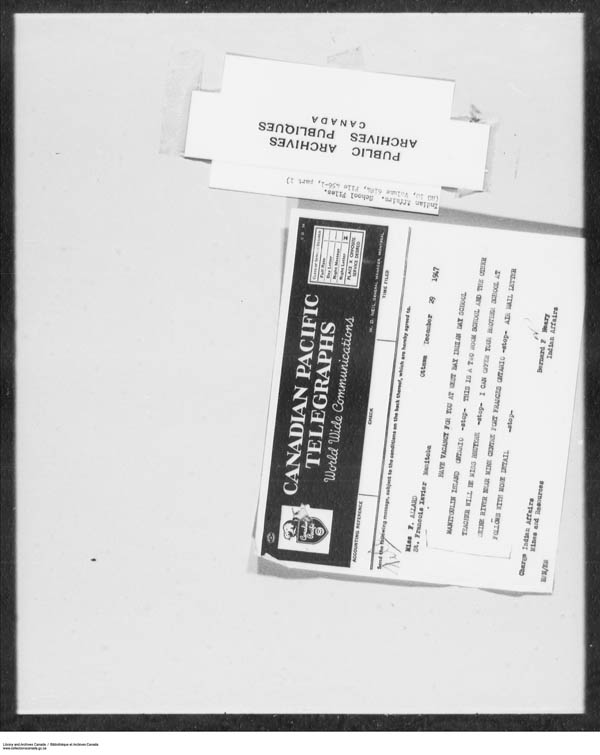 Title: School Files Series - 1879-1953 (RG10) - Mikan Number: 157505 - Microform: c-7921