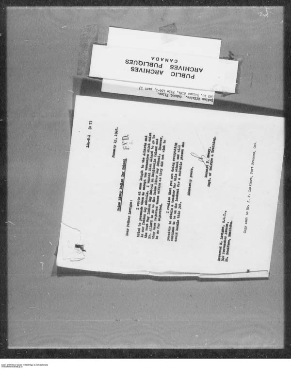 Title: School Files Series - 1879-1953 (RG10) - Mikan Number: 157505 - Microform: c-7921