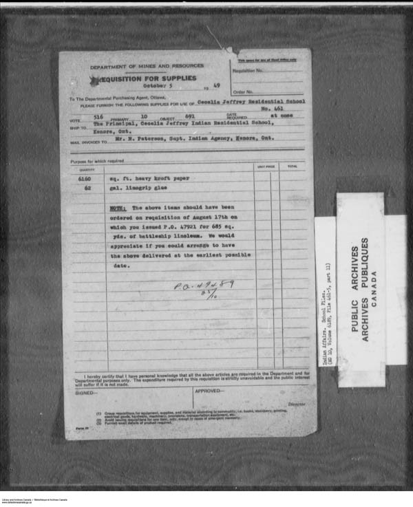 Titre : Srie des dossiers relatifs aux coles - 1879-1953 (RG10) - N d'enregistrement Mikan : 161918 - Microforme : c-7925