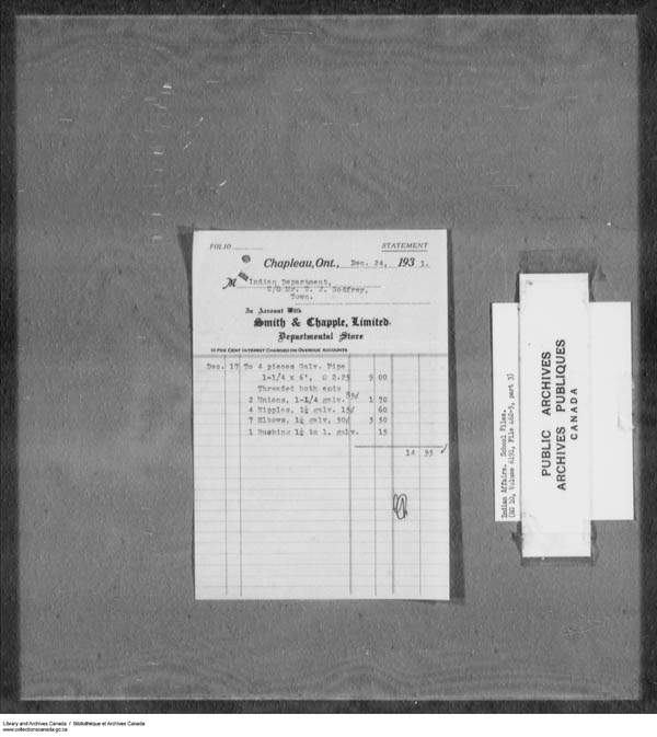 Titre : Srie des dossiers relatifs aux coles - 1879-1953 (RG10) - N d'enregistrement Mikan : 161918 - Microforme : c-7926