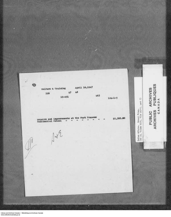 Titre : Srie des dossiers relatifs aux coles - 1879-1953 (RG10) - N d'enregistrement Mikan : 161918 - Microforme : c-7929