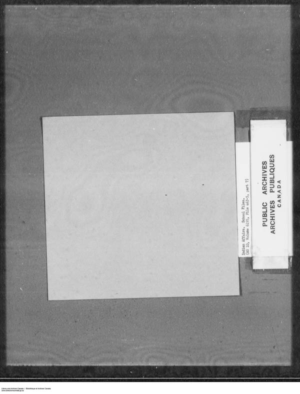 Title: School Files Series - 1879-1953 (RG10) - Mikan Number: 157505 - Microform: c-7930