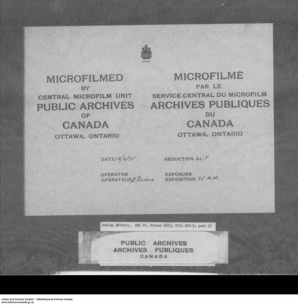 Title: School Files Series - 1879-1953 (RG10) - Mikan Number: 157505 - Microform: c-7945