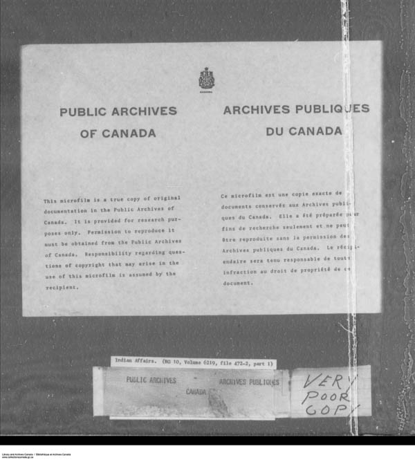 Title: School Files Series - 1879-1953 (RG10) - Mikan Number: 157505 - Microform: c-7948