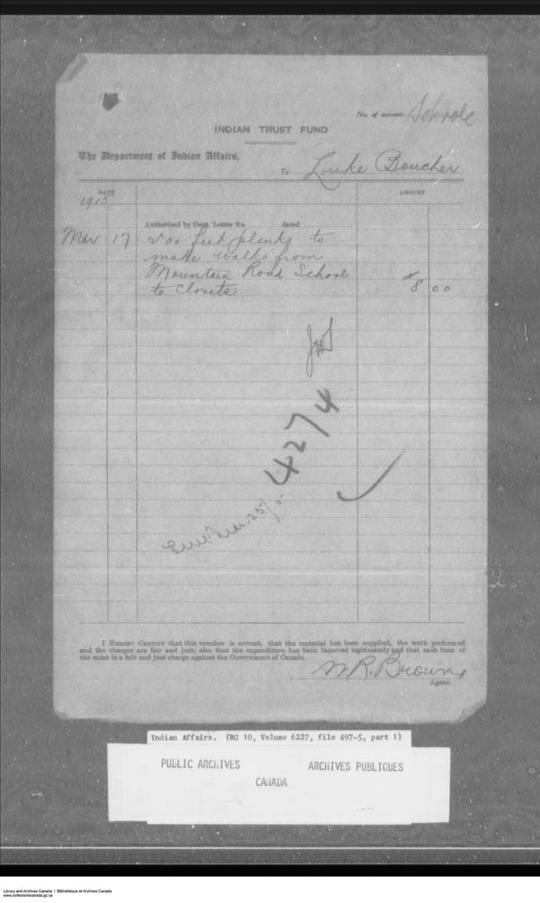Title: School Files Series - 1879-1953 (RG10) - Mikan Number: 157505 - Microform: c-7952