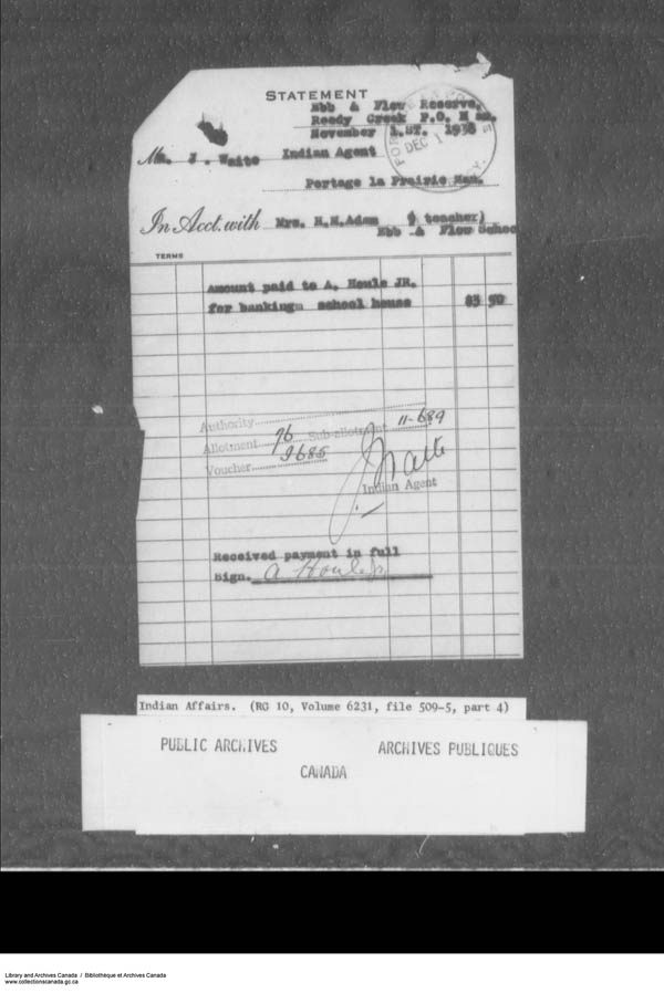 Title: School Files Series - 1879-1953 (RG10) - Mikan Number: 157505 - Microform: c-7956