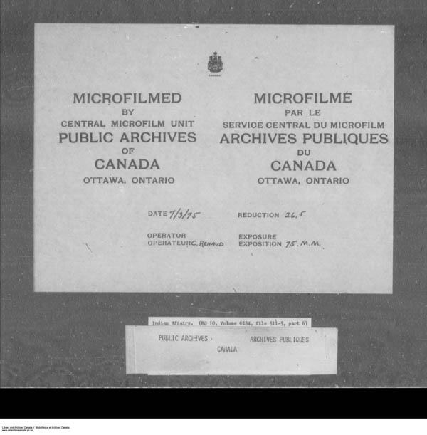 Title: School Files Series - 1879-1953 (RG10) - Mikan Number: 157505 - Microform: c-7958