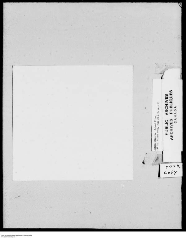 Title: School Files Series - 1879-1953 (RG10) - Mikan Number: 157505 - Microform: c-8145