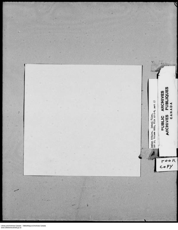 Title: School Files Series - 1879-1953 (RG10) - Mikan Number: 157505 - Microform: c-8146