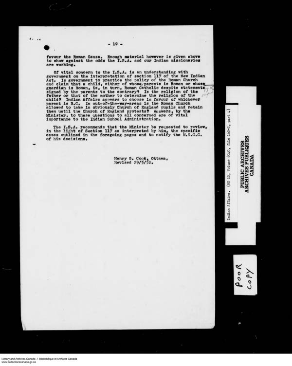Title: School Files Series - 1879-1953 (RG10) - Mikan Number: 157505 - Microform: c-8152