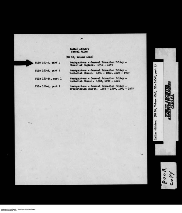 Title: School Files Series - 1879-1953 (RG10) - Mikan Number: 157505 - Microform: c-8153