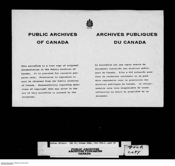 Title: School Files Series - 1879-1953 (RG10) - Mikan Number: 157505 - Microform: c-8165