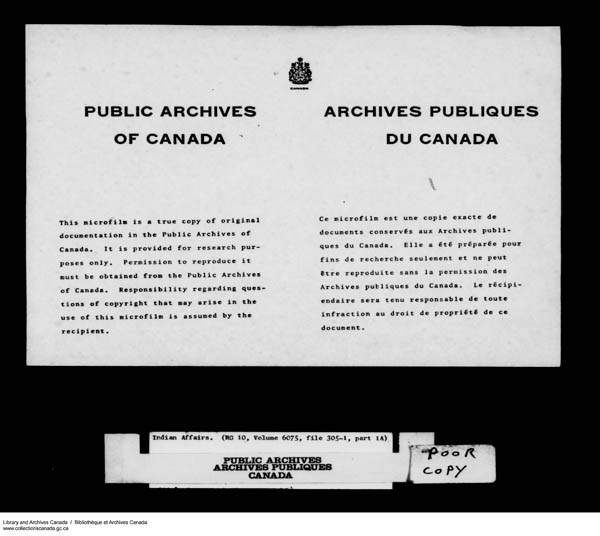 Title: School Files Series - 1879-1953 (RG10) - Mikan Number: 157505 - Microform: c-8170