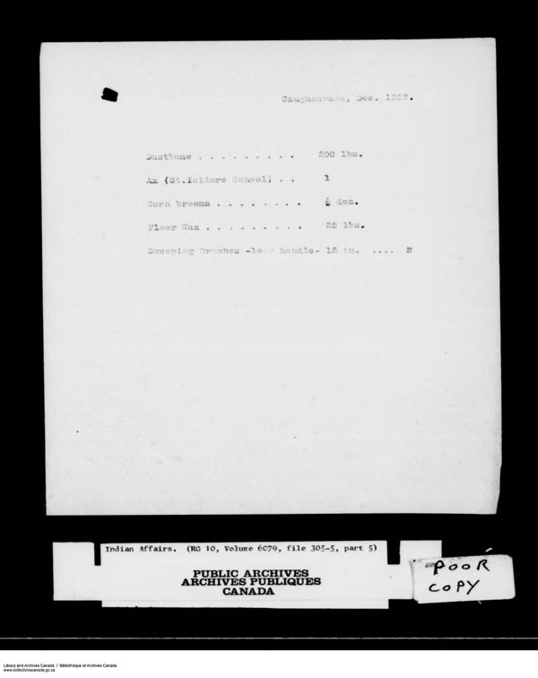 Title: School Files Series - 1879-1953 (RG10) - Mikan Number: 157505 - Microform: c-8171