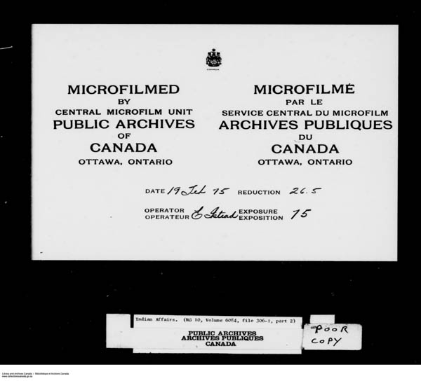 Title: School Files Series - 1879-1953 (RG10) - Mikan Number: 157505 - Microform: c-8175