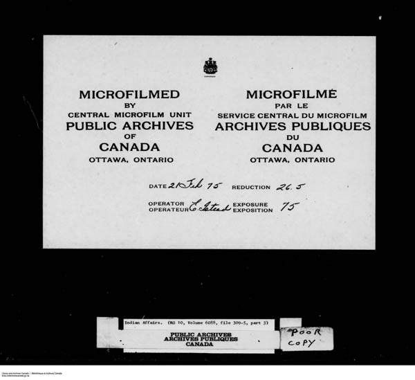 Titre : Srie des dossiers relatifs aux coles - 1879-1953 (RG10) - N d'enregistrement Mikan : 161918 - Microforme : c-8177