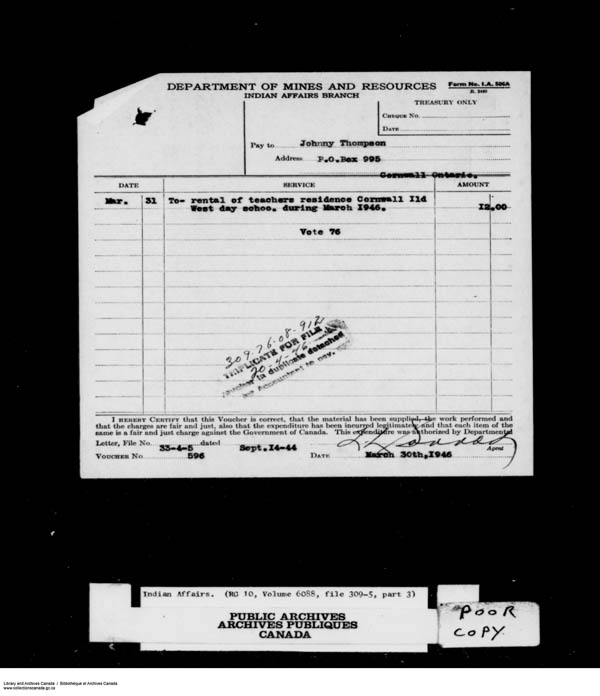 Title: School Files Series - 1879-1953 (RG10) - Mikan Number: 157505 - Microform: c-8177