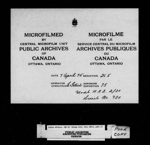 Title: School Files Series - 1879-1953 (RG10) - Mikan Number: 157505 - Microform: c-8196