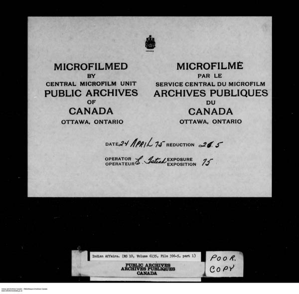 Title: School Files Series - 1879-1953 (RG10) - Mikan Number: 157505 - Microform: c-8201