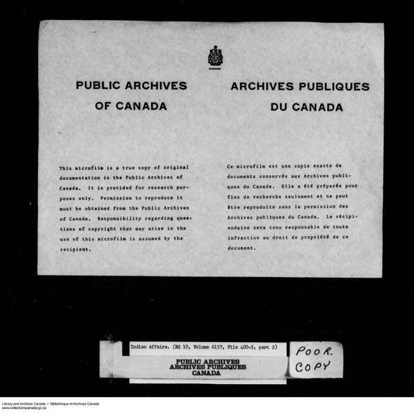 Title: School Files Series - 1879-1953 (RG10) - Mikan Number: 157505 - Microform: c-8202