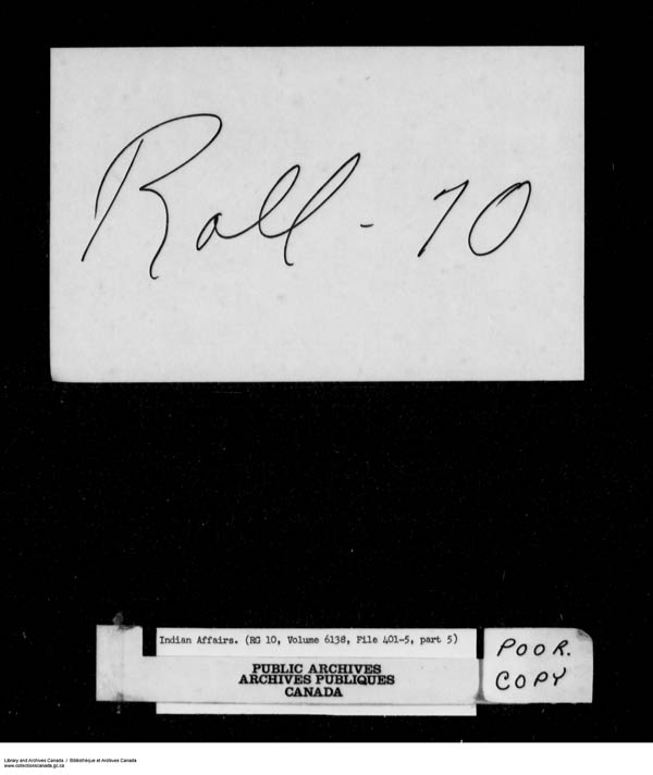 Title: School Files Series - 1879-1953 (RG10) - Mikan Number: 157505 - Microform: c-8203