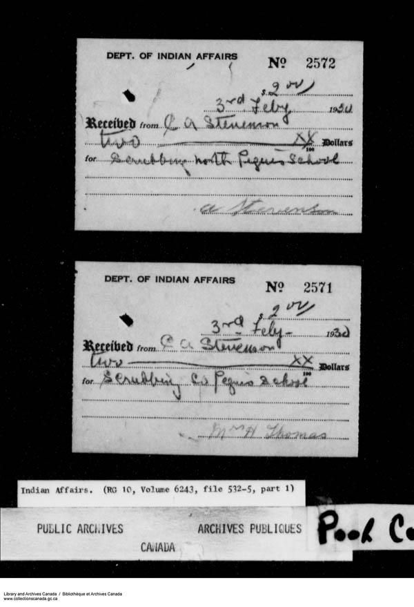 Title: School Files Series - 1879-1953 (RG10) - Mikan Number: 157505 - Microform: c-8639