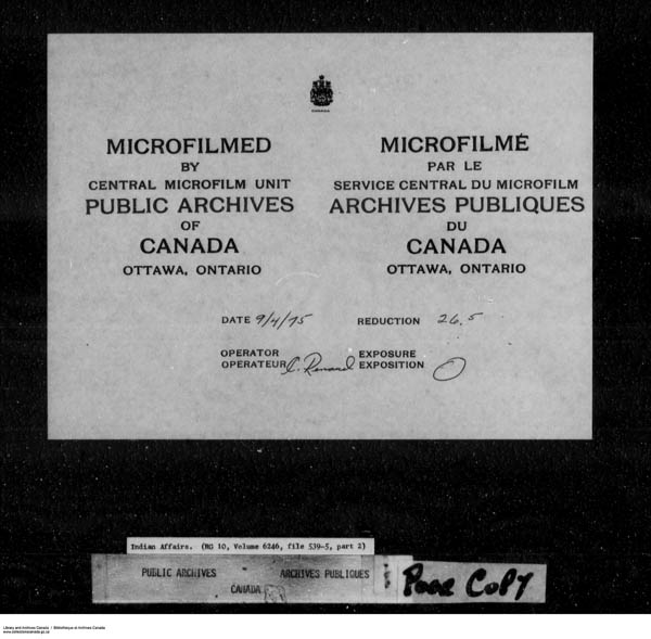 Title: School Files Series - 1879-1953 (RG10) - Mikan Number: 157505 - Microform: c-8642