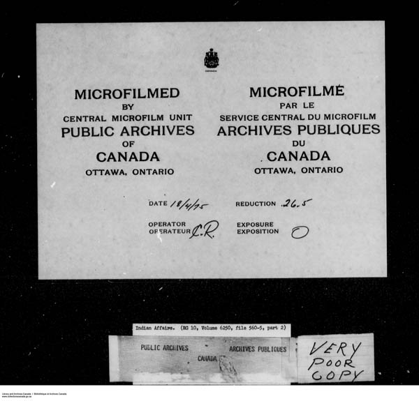 Title: School Files Series - 1879-1953 (RG10) - Mikan Number: 157505 - Microform: c-8645
