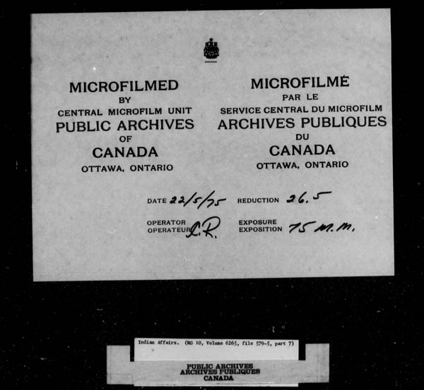 Title: School Files Series - 1879-1953 (RG10) - Mikan Number: 157505 - Microform: c-8656