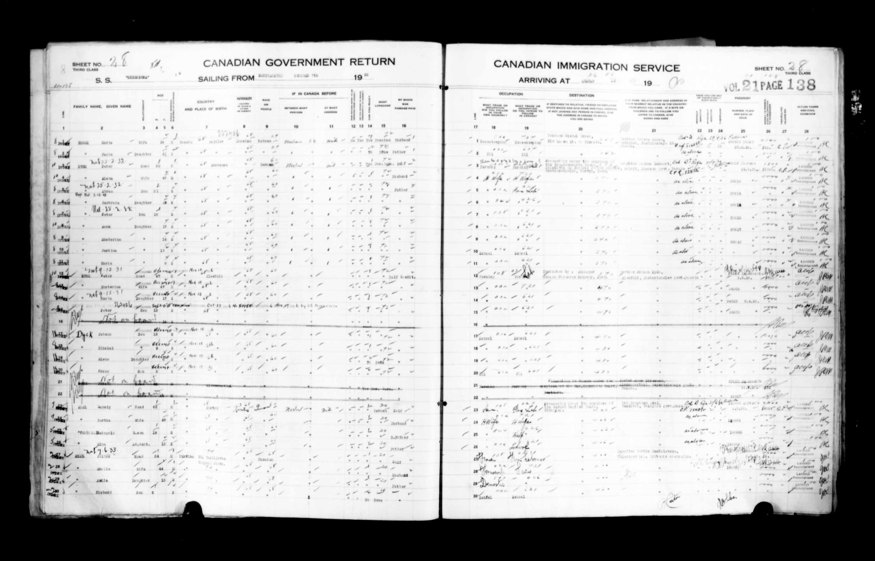 Title: Passenger Lists: Quebec City (1925-1935) - Mikan Number: 134839 - Microform: t-14728