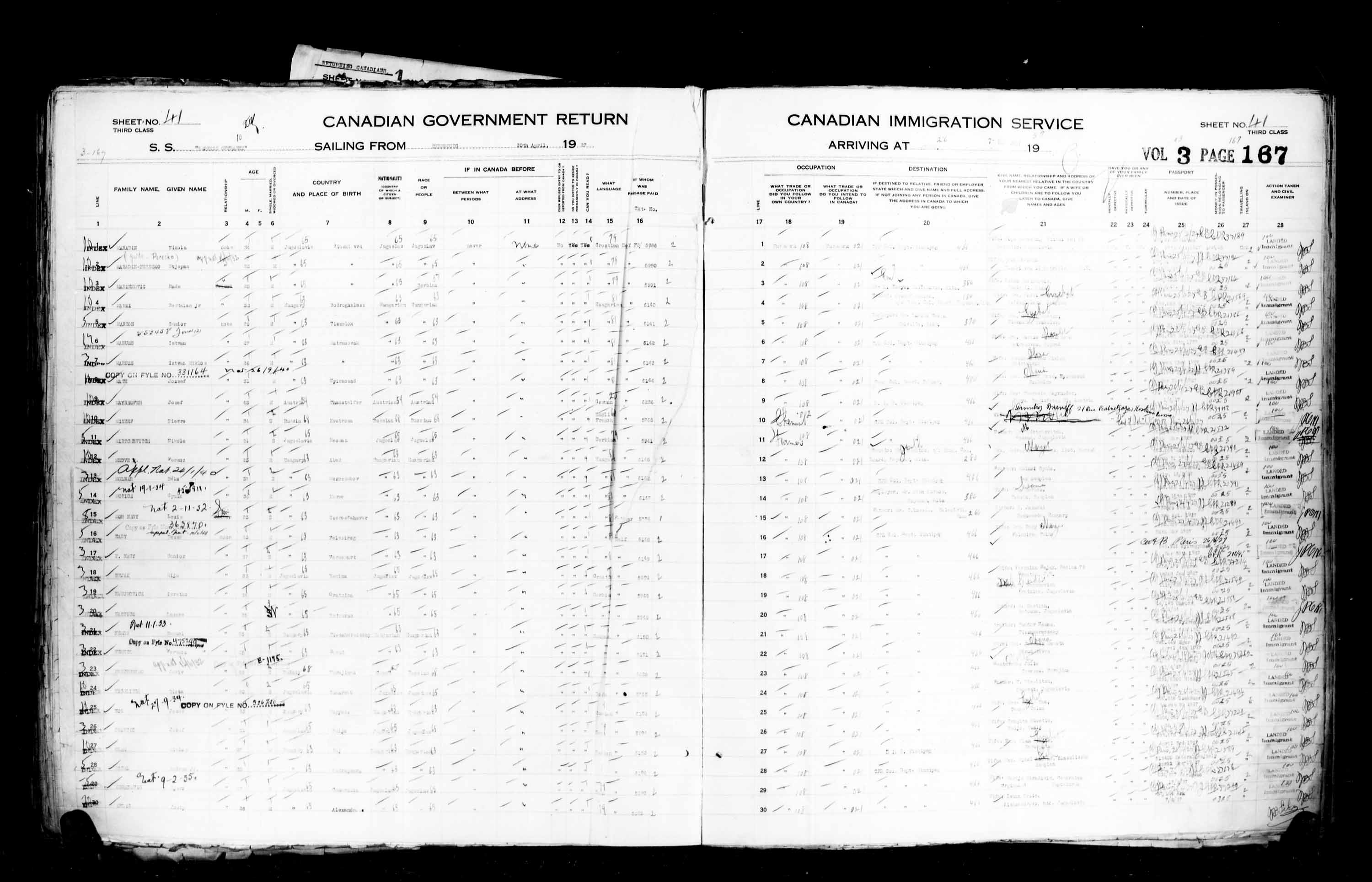 Title: Passenger Lists: Quebec City (1925-1935) - Mikan Number: 134839 - Microform: t-14732
