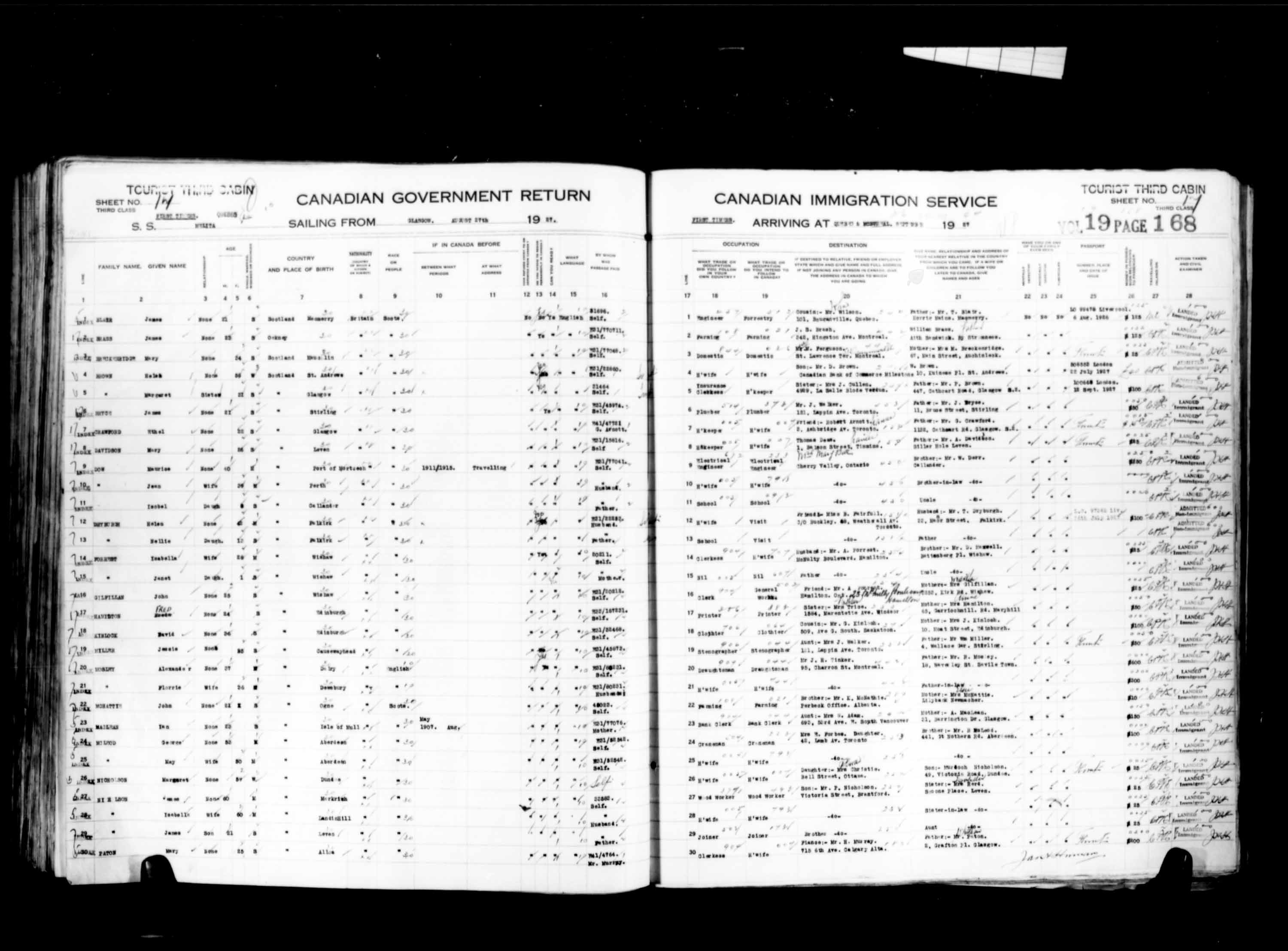 Title: Passenger Lists: Quebec City (1925-1935) - Mikan Number: 134839 - Microform: t-14737