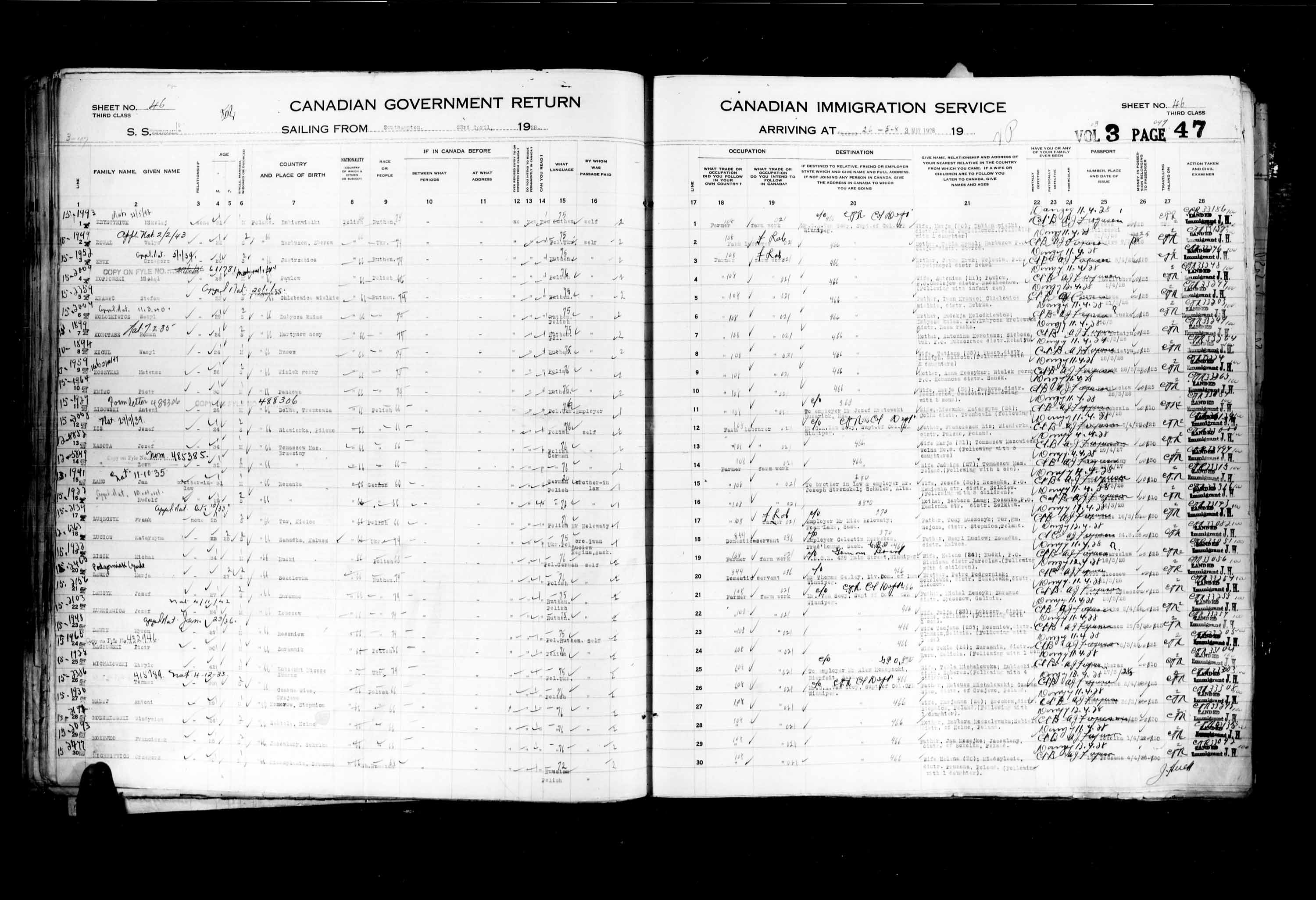 Title: Passenger Lists: Quebec City (1925-1935) - Mikan Number: 134839 - Microform: t-14741