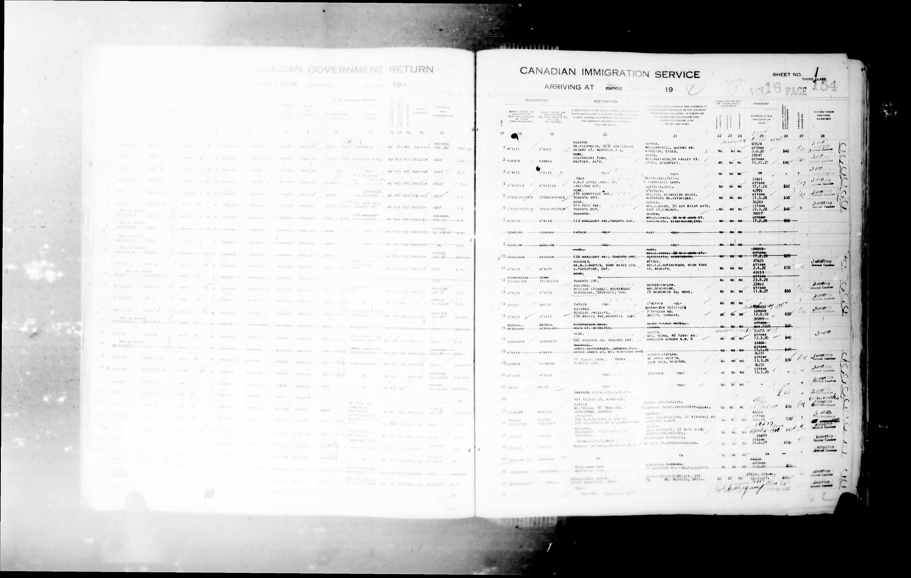 Title: Passenger Lists: Quebec City (1925-1935) - Mikan Number: 134839 - Microform: t-14745